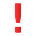 red exclamation mark on platform JoyPixels