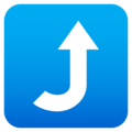 right arrow curving up on platform JoyPixels