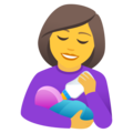 woman feeding baby on platform JoyPixels