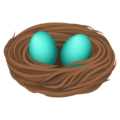 nest with eggs on platform JoyPixels