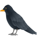 black bird on platform JoyPixels