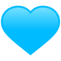 light blue heart on platform JoyPixels