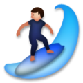 person surfing on platform LG