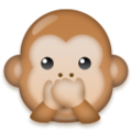 speak-no-evil monkey on platform LG
