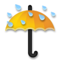 umbrella with rain drops on platform LG