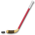 ice hockey stick and puck on platform LG
