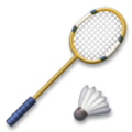 badminton racquet and shuttlecock on platform LG