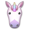 unicorn face on platform LG