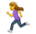 woman running on platform LG