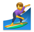 woman surfing on platform LG