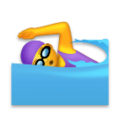 woman swimming on platform LG