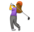 woman golfing on platform LG