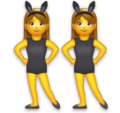 women with bunny ears on platform LG