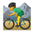 man mountain biking on platform LG