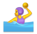 woman playing water polo on platform LG