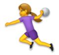 woman playing handball on platform LG