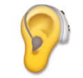 ear with hearing aid on platform LG