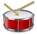 drum with drumsticks on platform LG