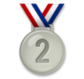 second place medal on platform LG