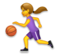 woman bouncing ball on platform LG