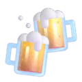 clinking beer mugs on platform Microsoft Teams