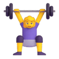 woman lifting weights on platform Microsoft Teams