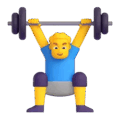 man lifting weights on platform Microsoft Teams