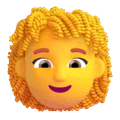 woman: curly hair on platform Microsoft Teams