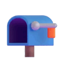 open mailbox with lowered flag on platform Microsoft Teams