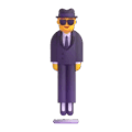 person in suit levitating on platform Microsoft Teams