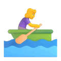 woman rowing boat on platform Microsoft Teams