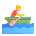 person rowing boat on platform Microsoft Teams