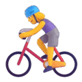 woman biking on platform Microsoft Teams