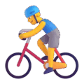 man biking on platform Microsoft Teams