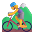 woman mountain biking on platform Microsoft Teams