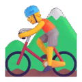 person mountain biking on platform Microsoft Teams