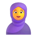 woman with headscarf on platform Microsoft Teams