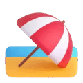 beach with umbrella on platform Microsoft Teams