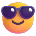 Smiling Face with Sunglasses Emoji on platform Microsoft Teams
