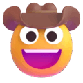 face with cowboy hat on platform Microsoft Teams