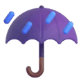 umbrella with rain drops on platform Microsoft Teams