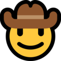 face with cowboy hat on platform Microsoft