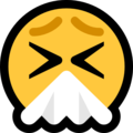 sneezing face on platform Microsoft