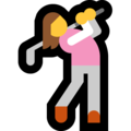 woman golfing on platform Microsoft