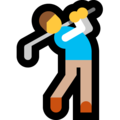 man golfing on platform Microsoft
