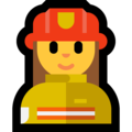 woman firefighter on platform Microsoft