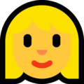 woman: blond hair on platform Microsoft