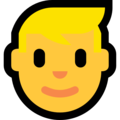man: blond hair on platform Microsoft