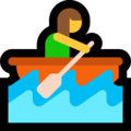 woman rowing boat on platform Microsoft