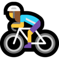 woman biking on platform Microsoft